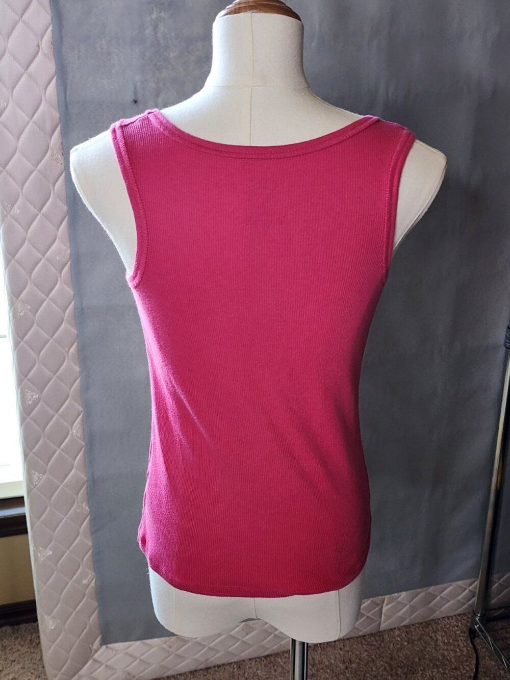 Wonder Nation girls pink tank top ribbed cotton blend size L 10–12 - Picture 8 of 8